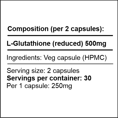 Miss Muscle Pure Glutathione 100% Reduced L-Glutathione | 60 Capsules (30-Day Supply) - Image 2